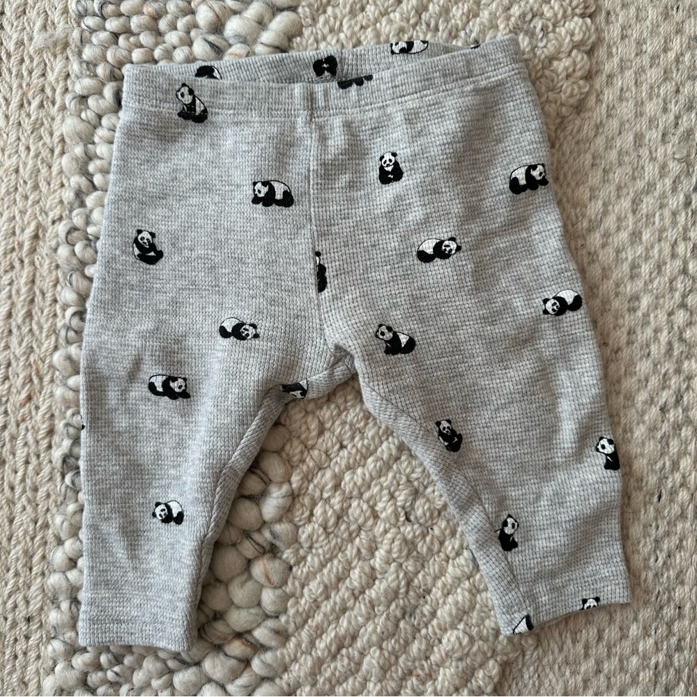 [5/$15] Organic Cotton Waffle Knit Panda Leggings